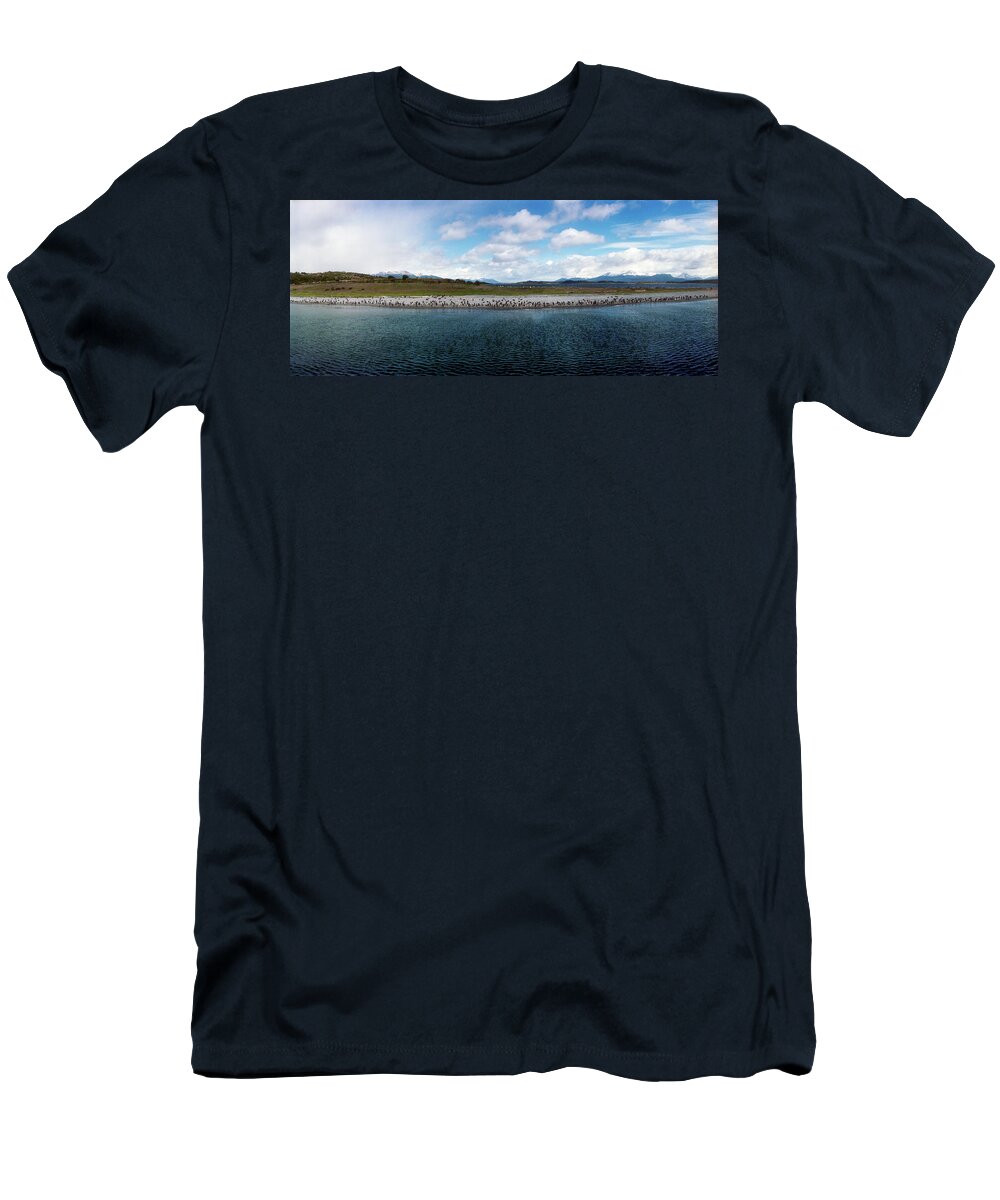 Photography T-Shirt featuring the photograph Penguins On The Beagle Channel #1 by Panoramic Images