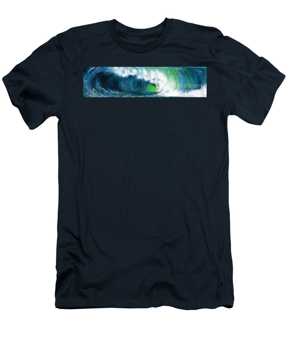 Waves T-Shirt featuring the painting The Wave #1 by Frances Marino