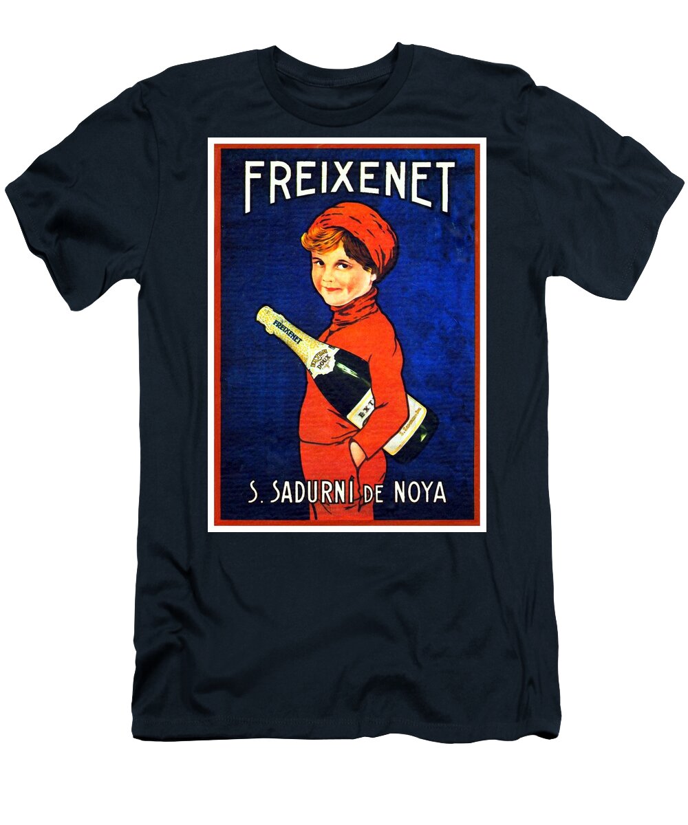 Freixenet T-Shirt featuring the digital art 1920 - Freixenet Wines - Advertisement Poster - Color by John Madison