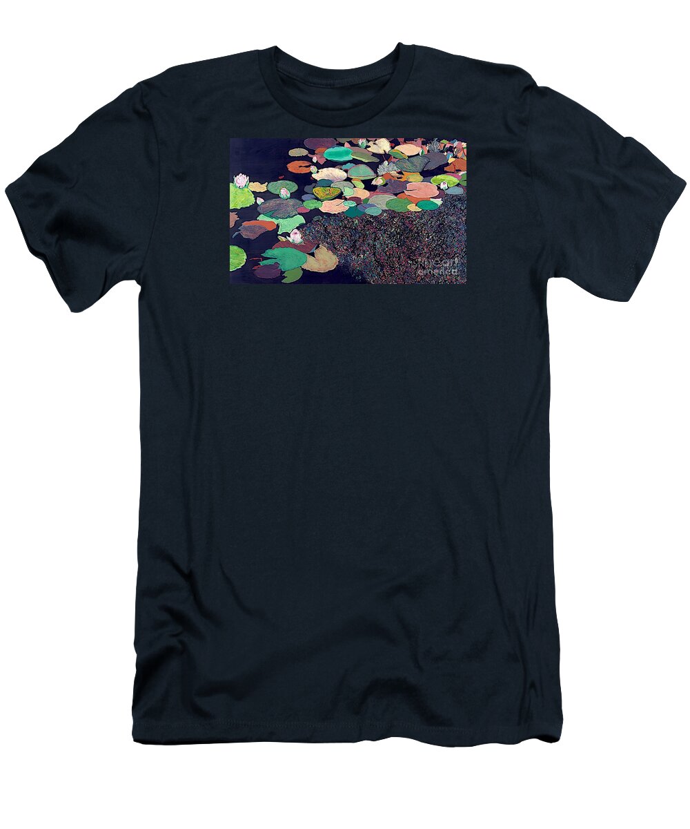 Pond T-Shirt featuring the painting Rising Sun by Allan P Friedlander