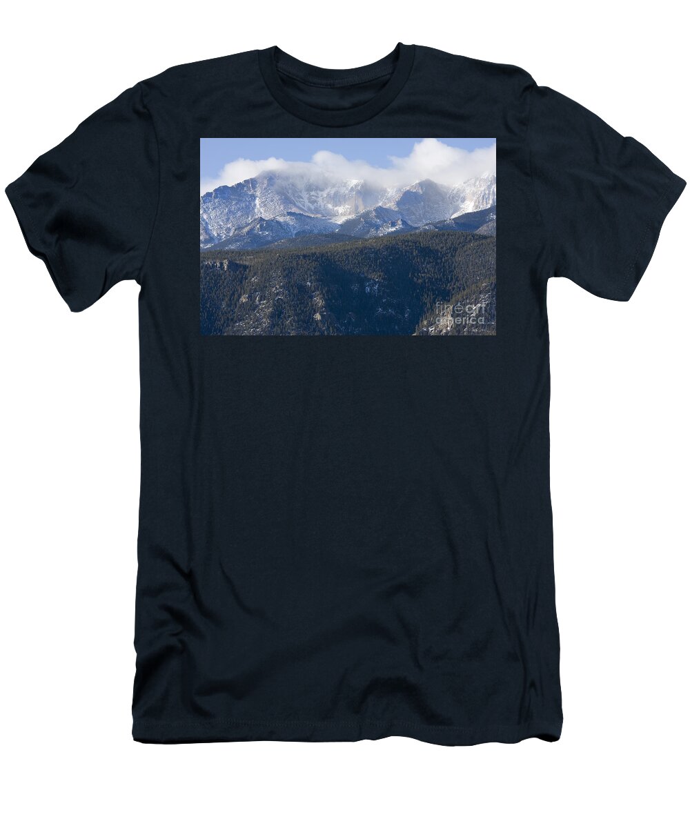 Pikes Peak T-Shirt featuring the photograph Cloudy Peak #7 by Steven Krull