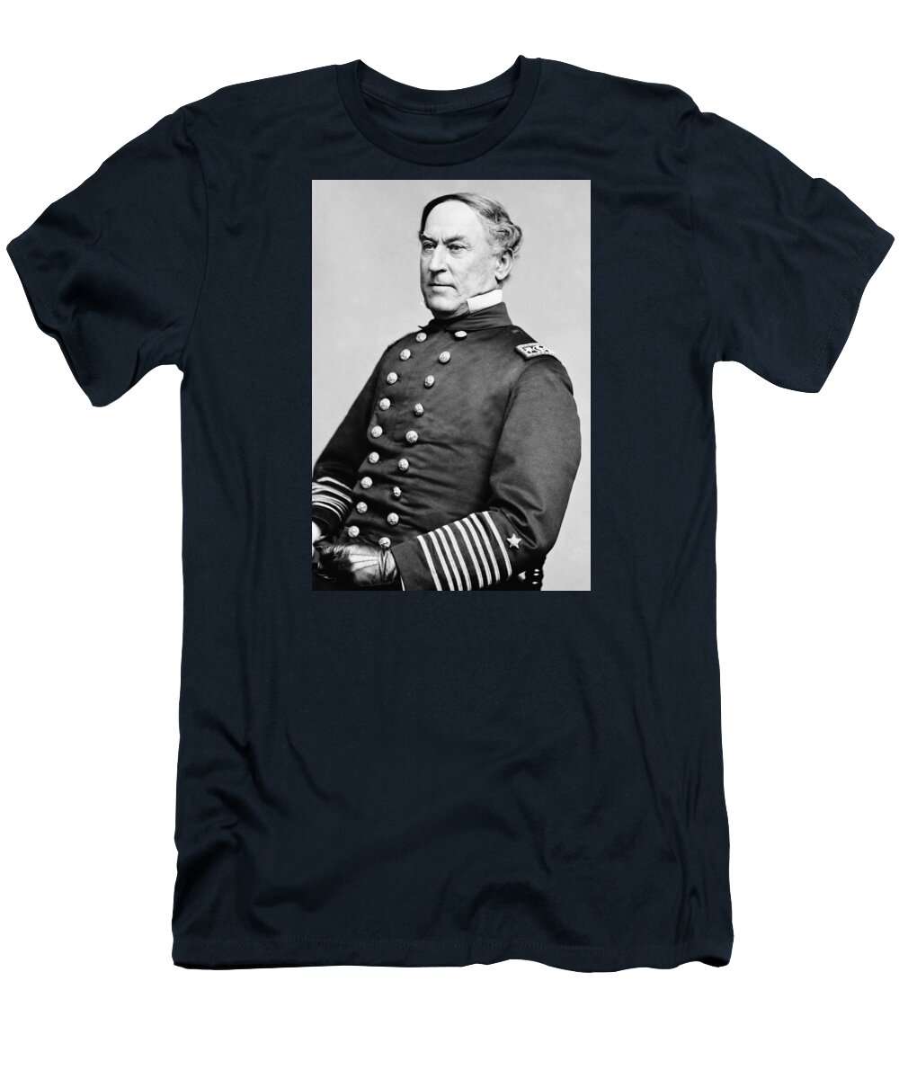 Admiral Farragut T-Shirt featuring the photograph Admiral David Farragut by War Is Hell Store