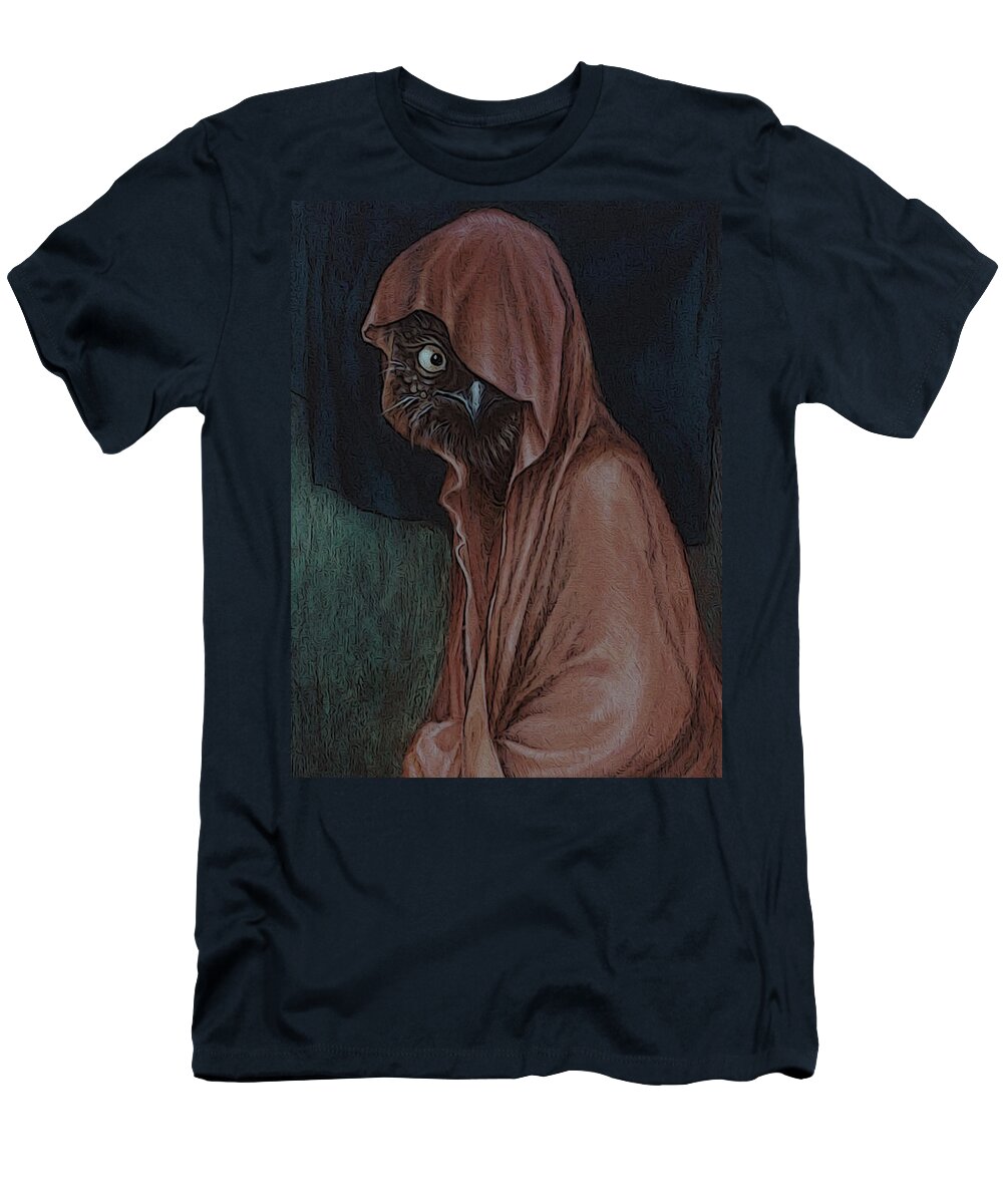 Portrait T-Shirt featuring the painting Introvert by Yvonne Wright
