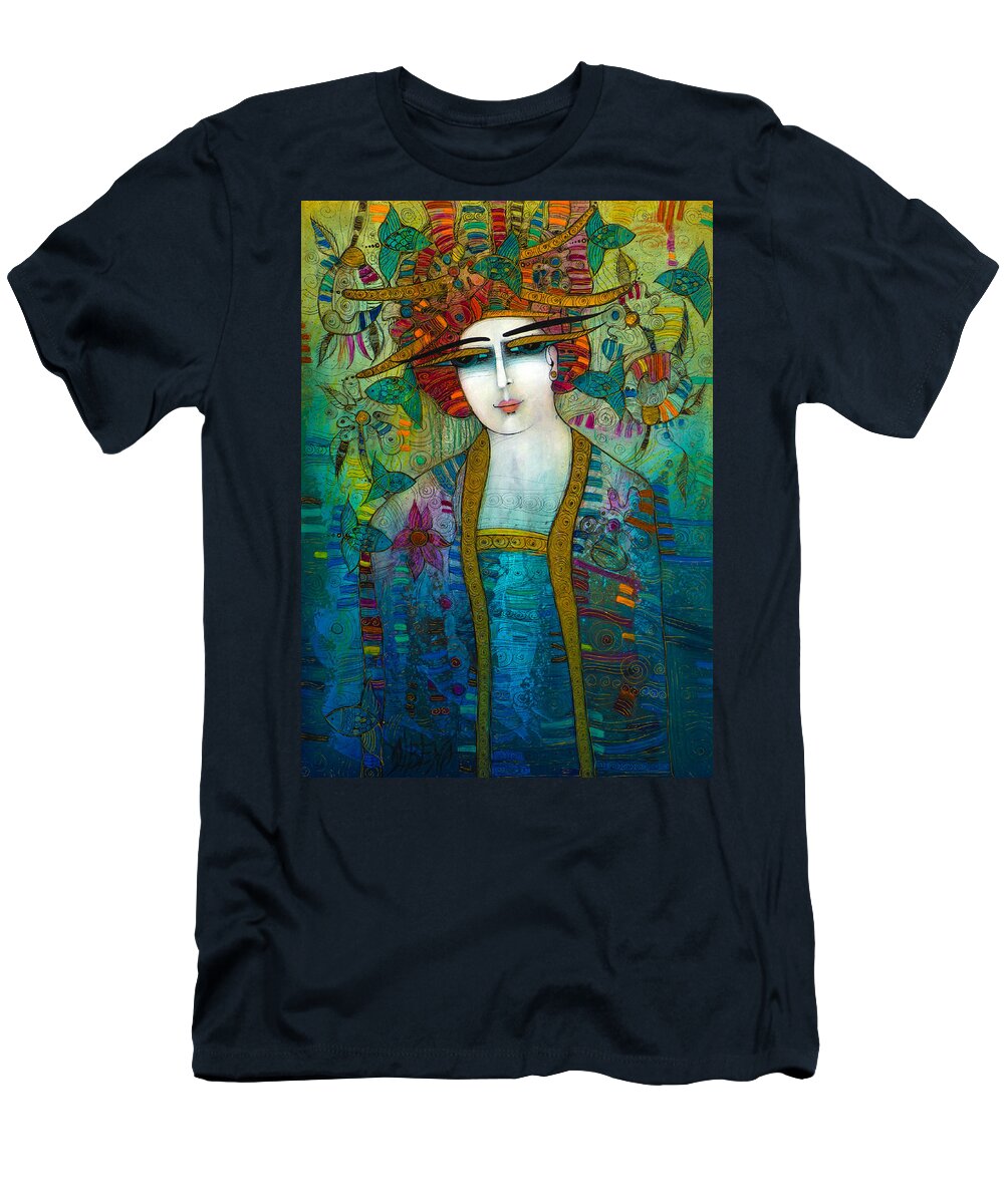 Albena T-Shirt featuring the painting Aquarius by Albena Vatcheva