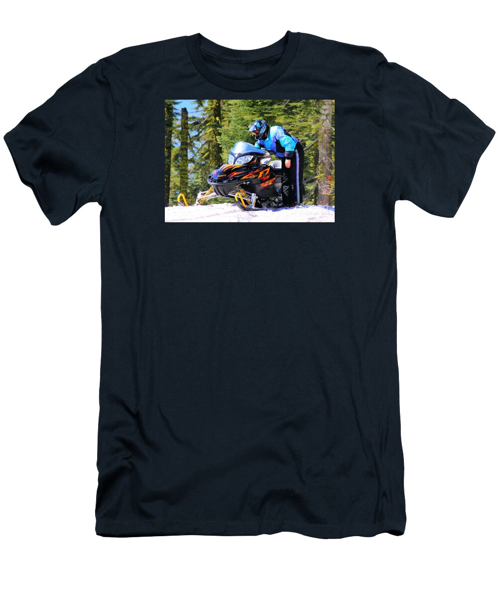 Arctic Cat T-Shirt featuring the photograph Arctic Cat Snowmobile by Tap On Photo