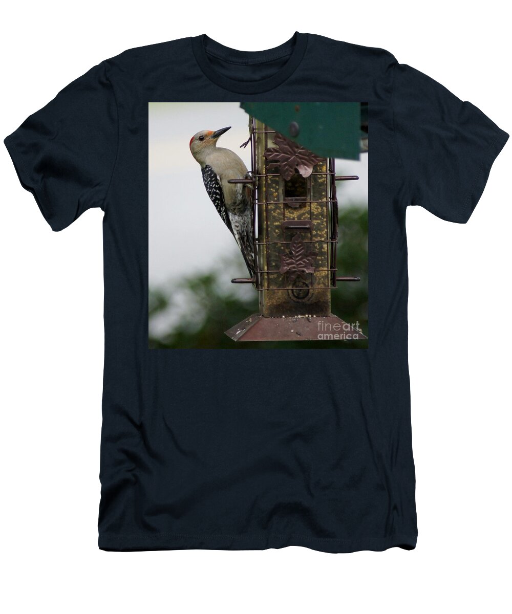 Nature T-Shirt featuring the photograph At the feeder by Evelyn Hill