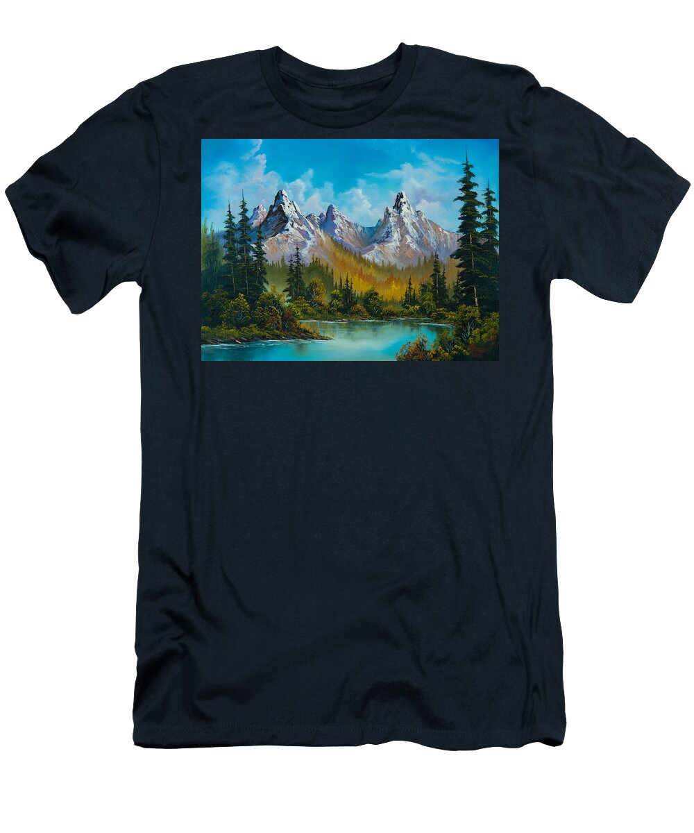 Landscape T-Shirt featuring the painting Autumn's Magnificence by Chris Steele