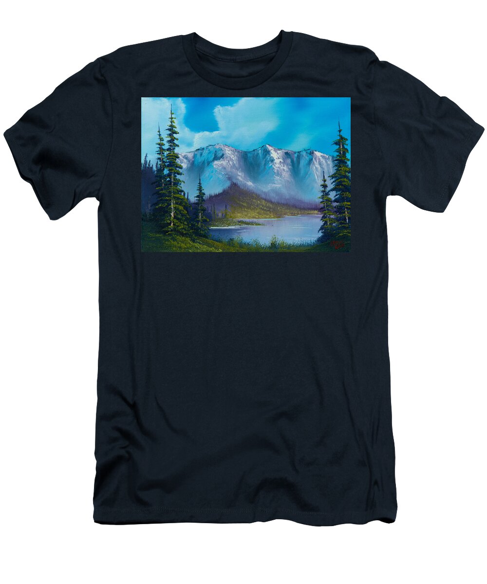 Landscape T-Shirt featuring the painting Azure Ridge by Chris Steele