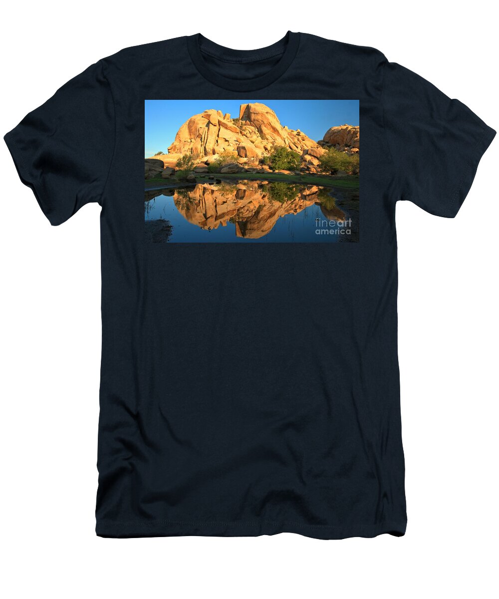 Barker Dam T-Shirt featuring the photograph Barker Dam Pond Reflections by Adam Jewell