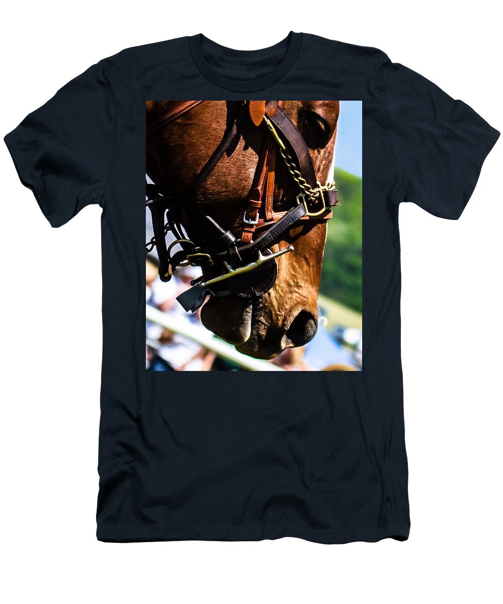 Steeplechase T-Shirt featuring the photograph Be quiet I'm trying to think by Robert L Jackson