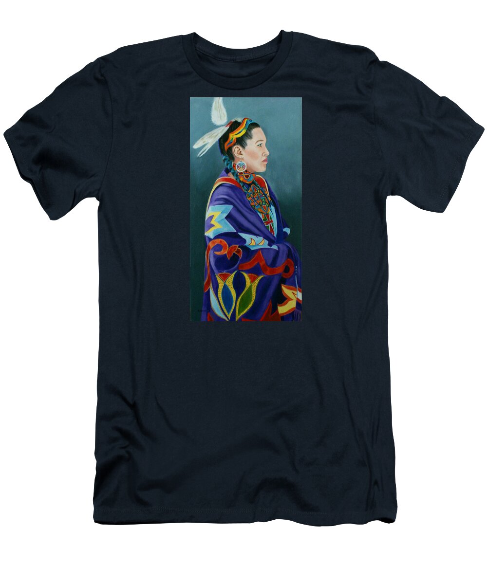 Native American T-Shirt featuring the painting Beauty by Jill Ciccone Pike