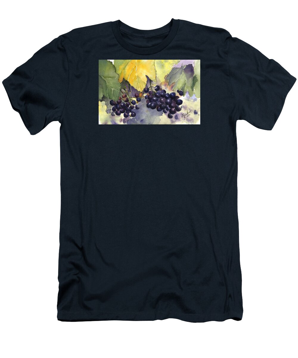 Vineyard T-Shirt featuring the painting Before the Harvest by Maria Hunt