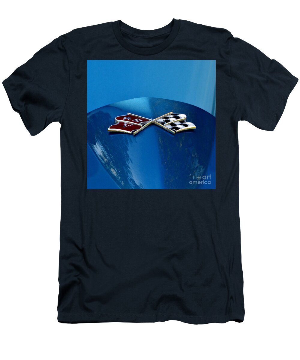  T-Shirt featuring the photograph Blue Corvette by Dean Ferreira