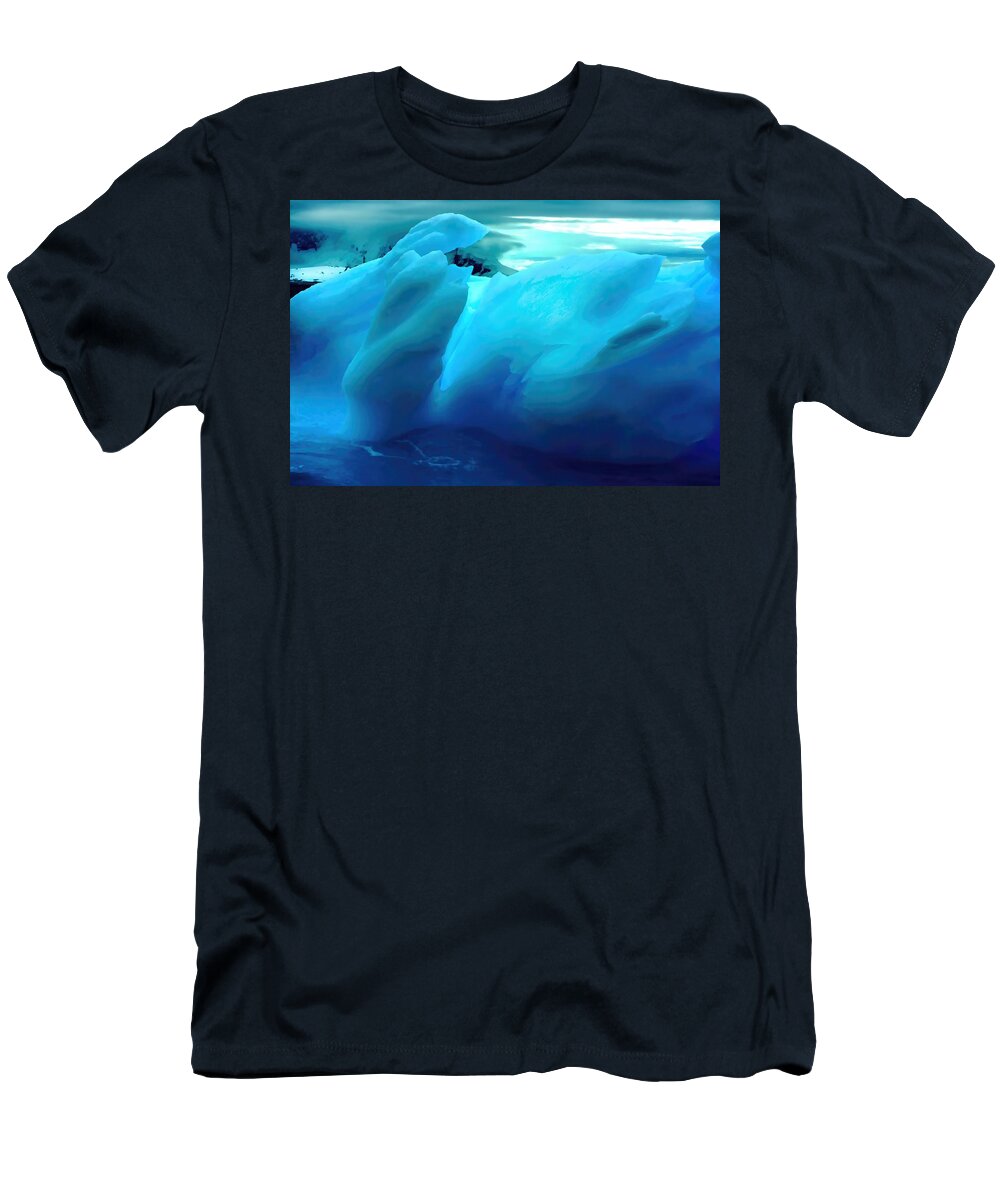 Iceberg T-Shirt featuring the photograph Blue Ice by Amanda Stadther