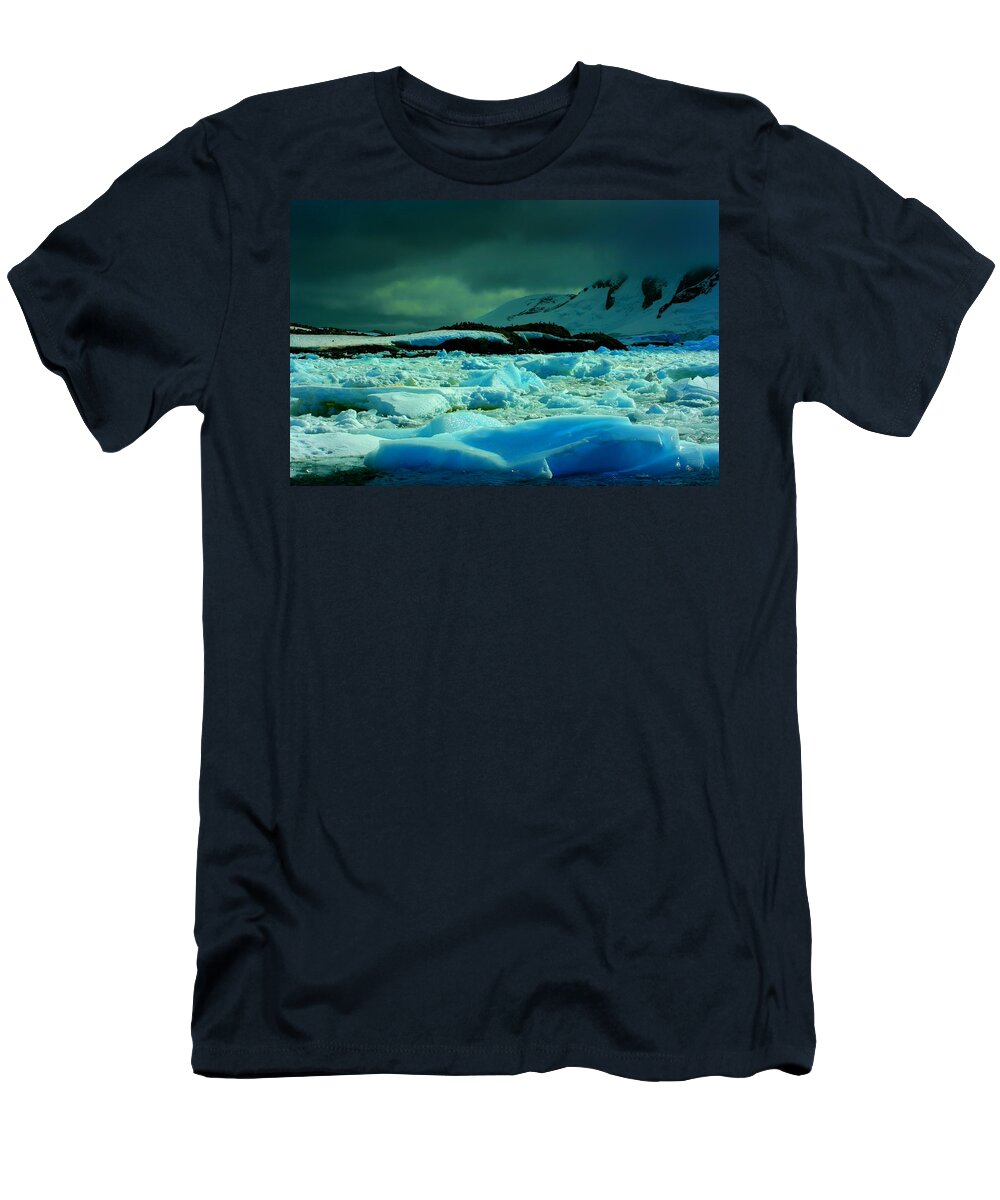Iceberg T-Shirt featuring the photograph Blue Ice Flow by Amanda Stadther