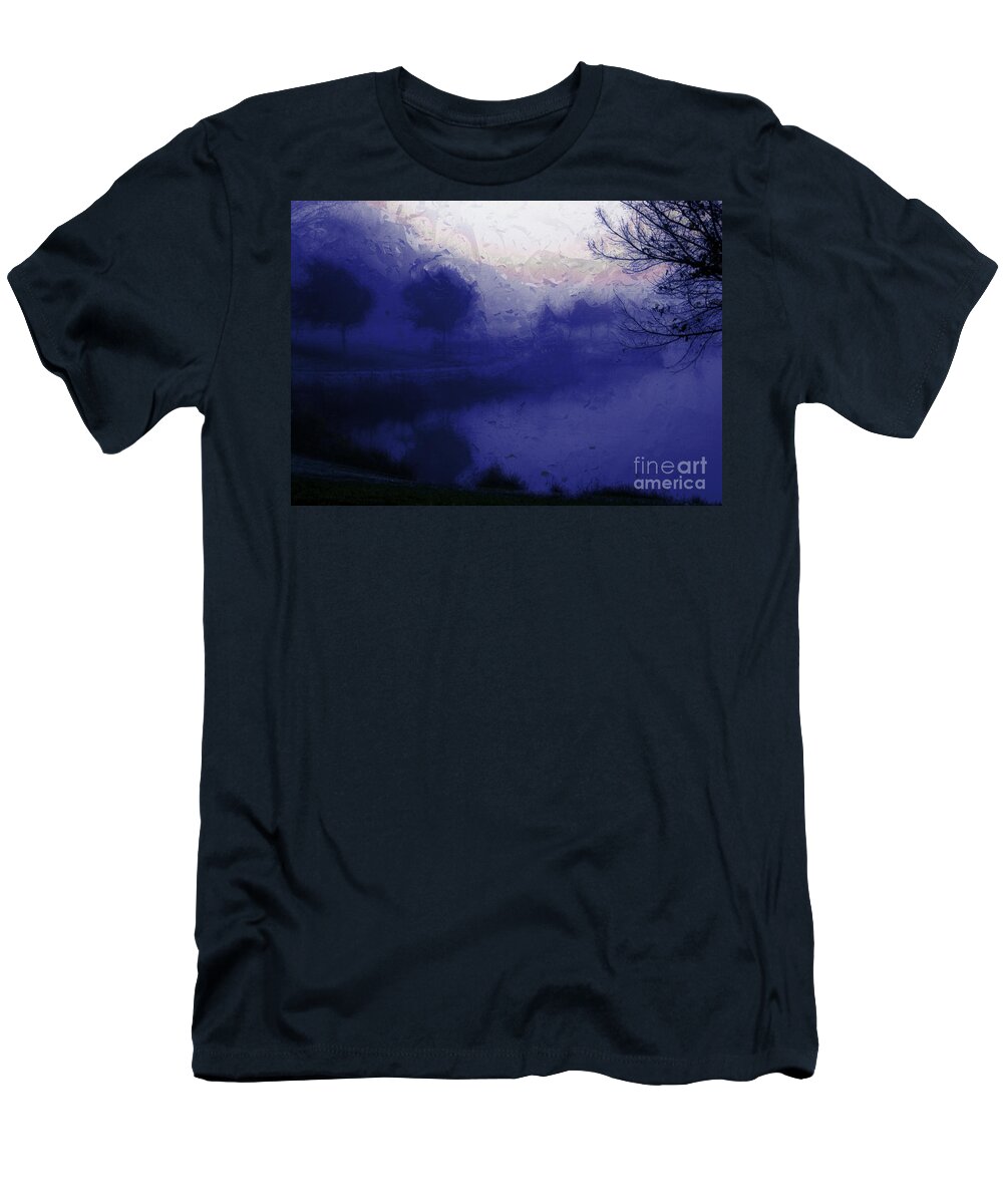 Blue Misty Reflection T-Shirt featuring the photograph Blue Misty Reflection by Julie Lueders 