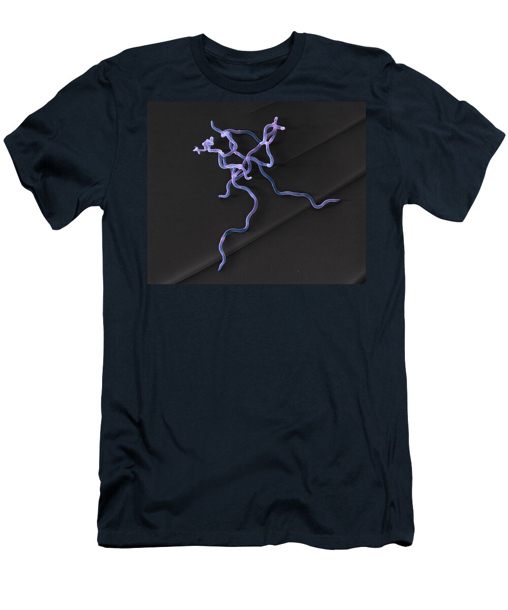 Lyme Disease T-Shirt featuring the photograph Borrelia Kurtenbachii, Sem by Eye of Science