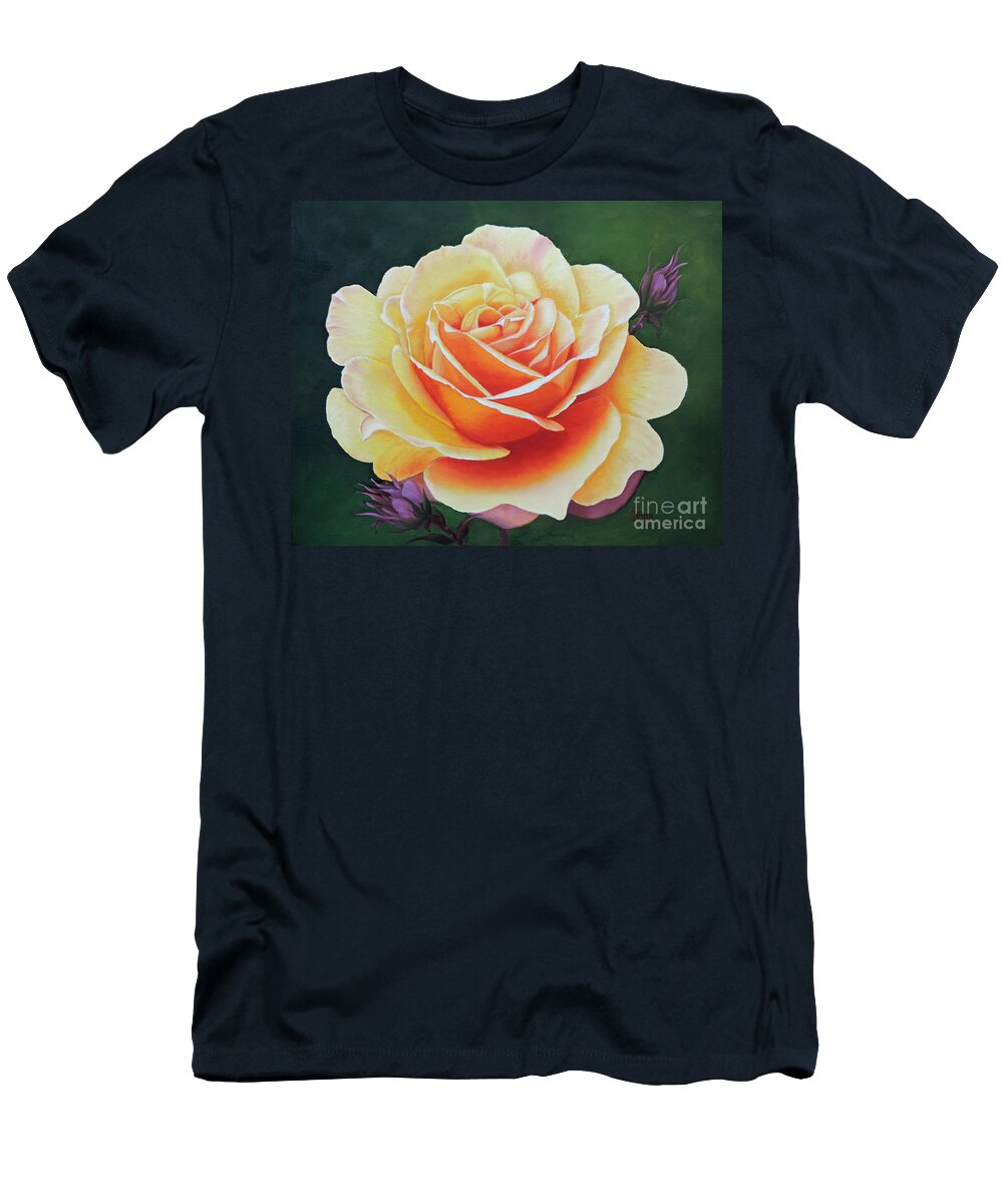 Brilliant Rose T-Shirt featuring the painting Brilliant Rose by Jimmie Bartlett