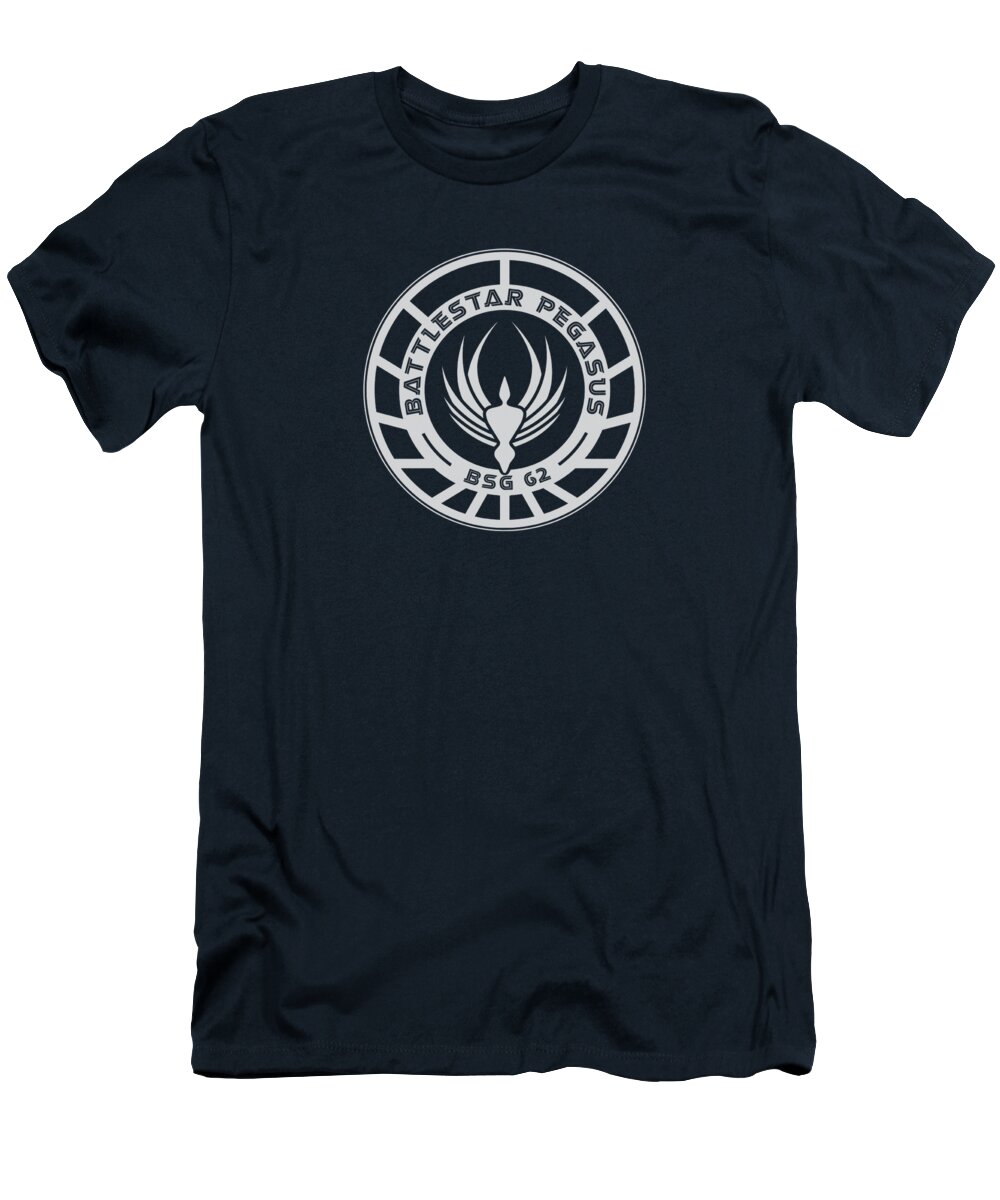 Battlestar T-Shirt featuring the digital art Bsg - Pegasus Badge by Brand A