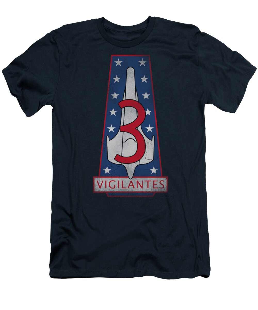 Battlestar T-Shirt featuring the digital art Bsg - Vigilantes Badge by Brand A