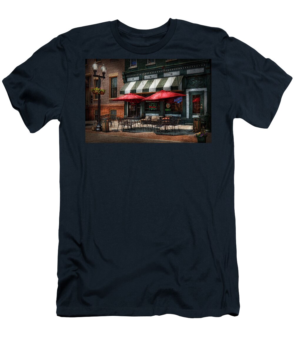 Albany T-Shirt featuring the photograph Cafe - Albany NY - Mc Geary's Pub by Mike Savad