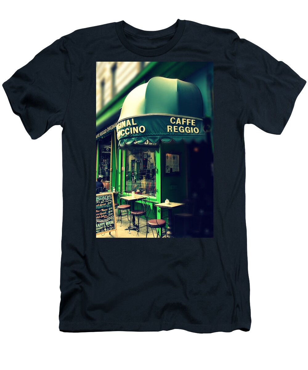 Cafe T-Shirt featuring the photograph Caffe Reggio by Jessica Jenney