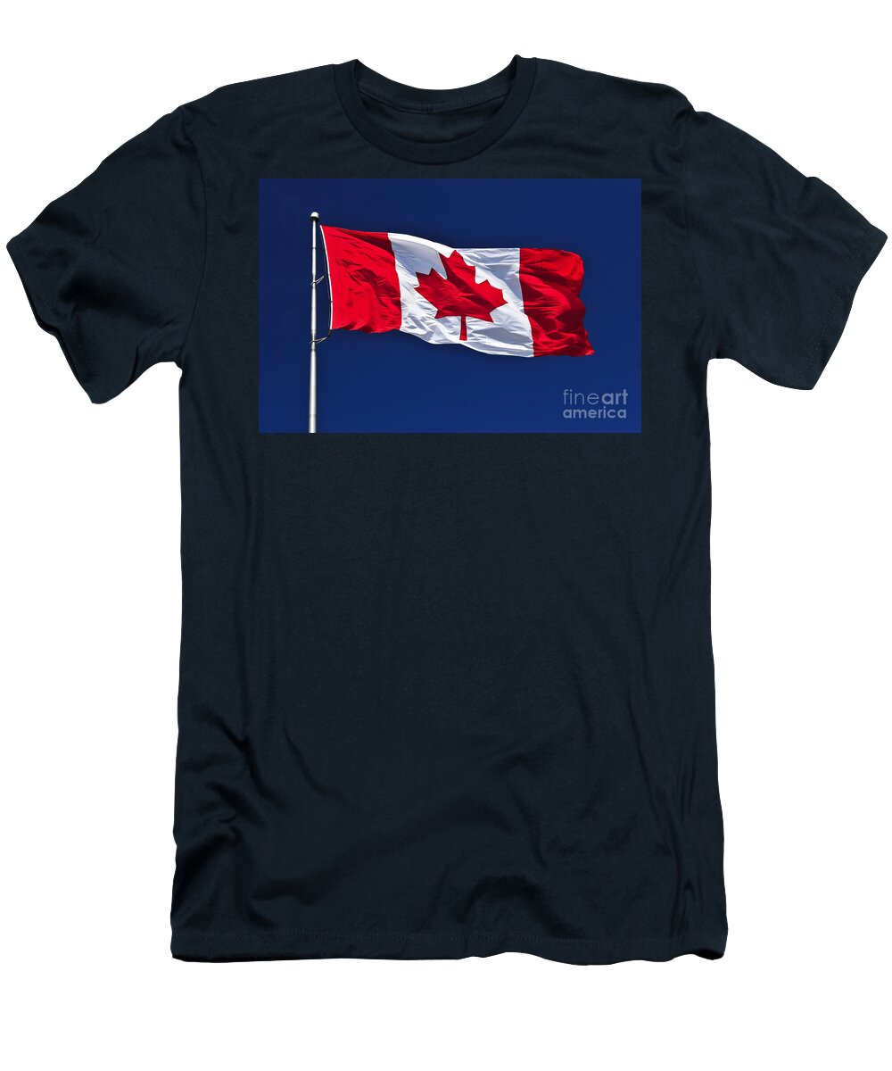 Flag T-Shirt featuring the photograph Canadian flag by Elena Elisseeva