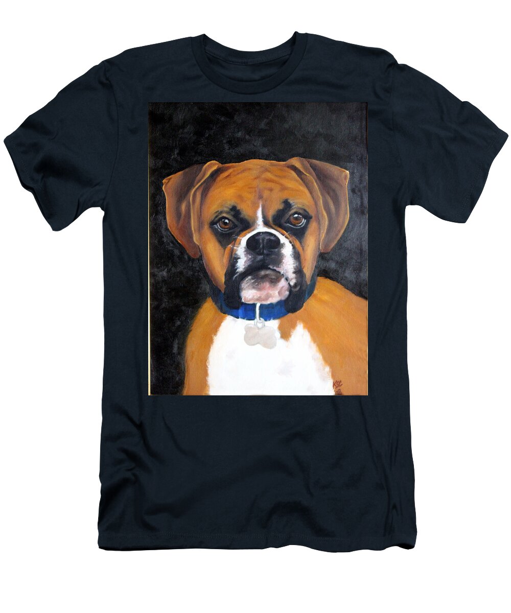 Boxer T-Shirt featuring the painting Cassius by Karen Coggeshall