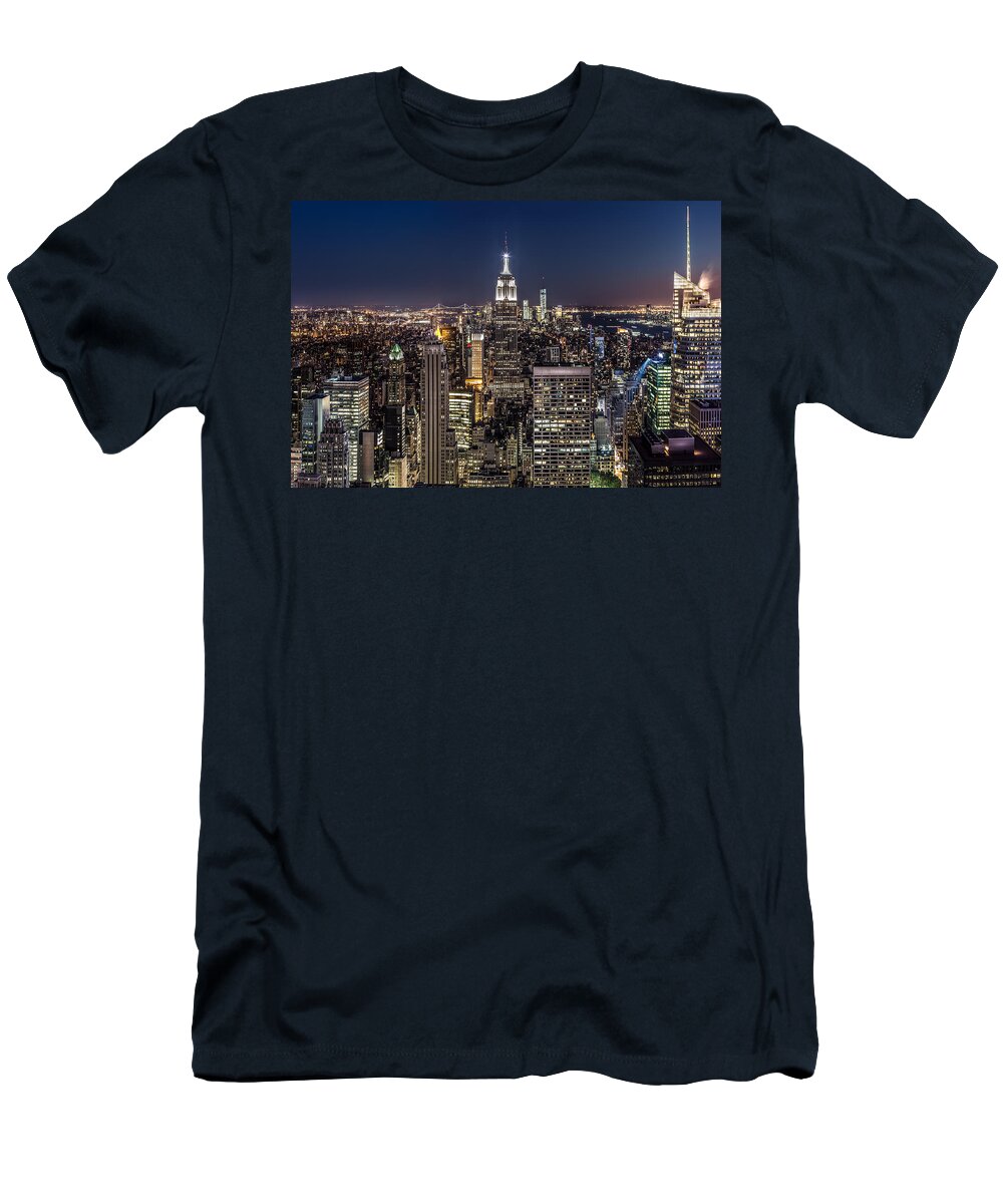 City T-Shirt featuring the photograph City Lights by Mihai Andritoiu