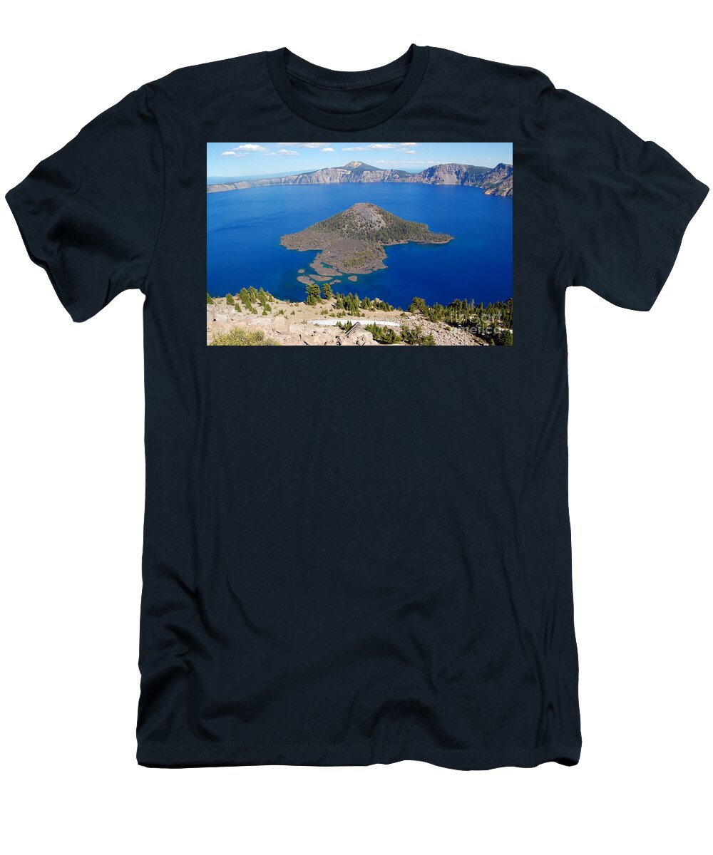 Crater Lake T-Shirt featuring the photograph Crater Lake From Watchman Tower by Debra Thompson