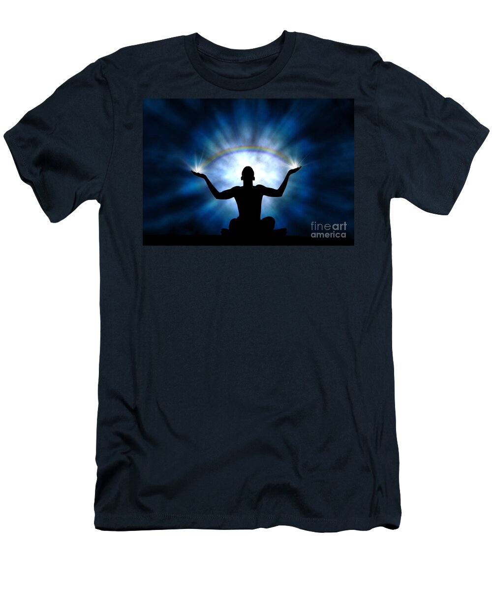 Man T-Shirt featuring the photograph Creating the Rainbow by Tim Gainey