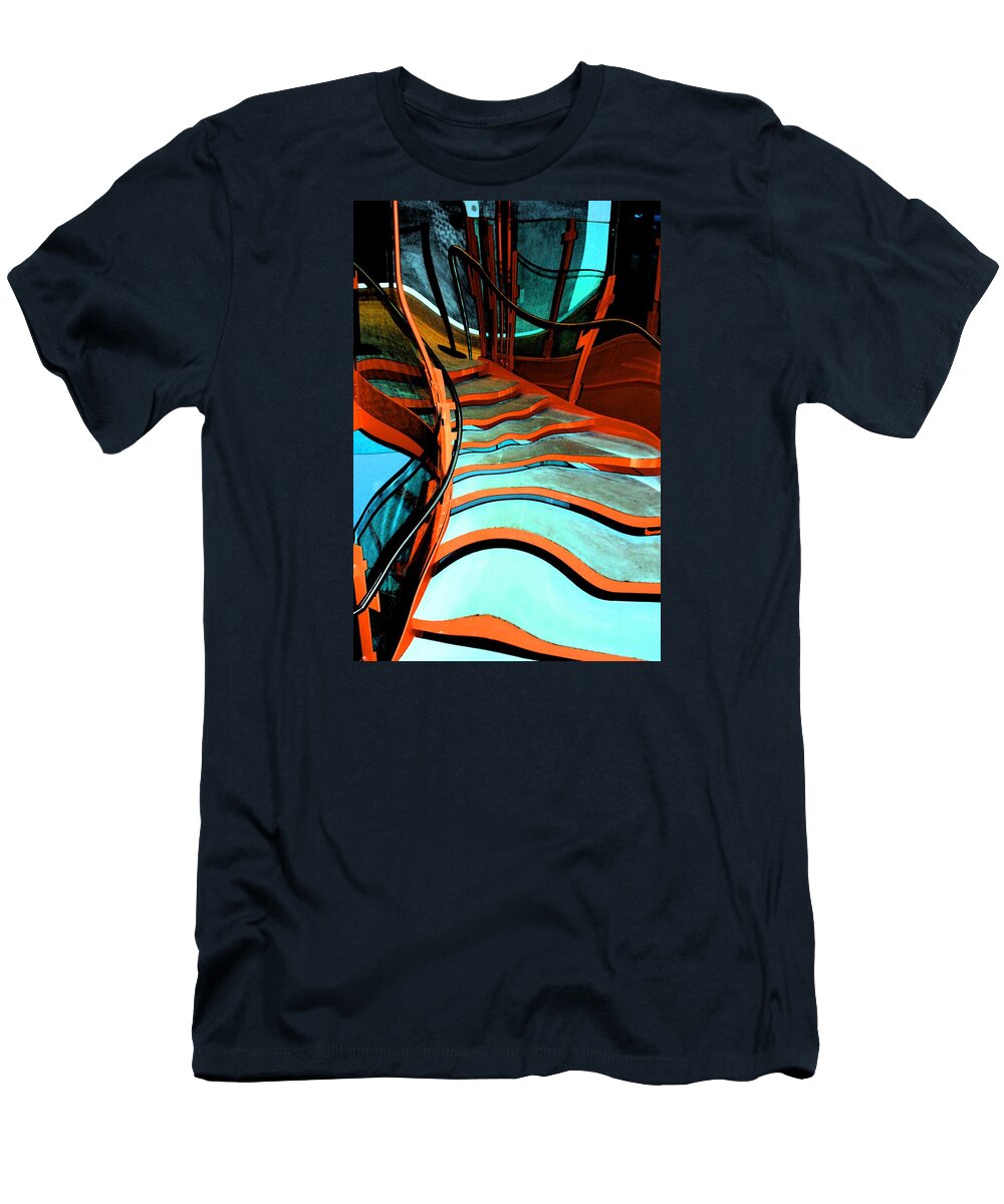 Marcia Lee Jones T-Shirt featuring the photograph Crooked Stairs by Marcia Lee Jones