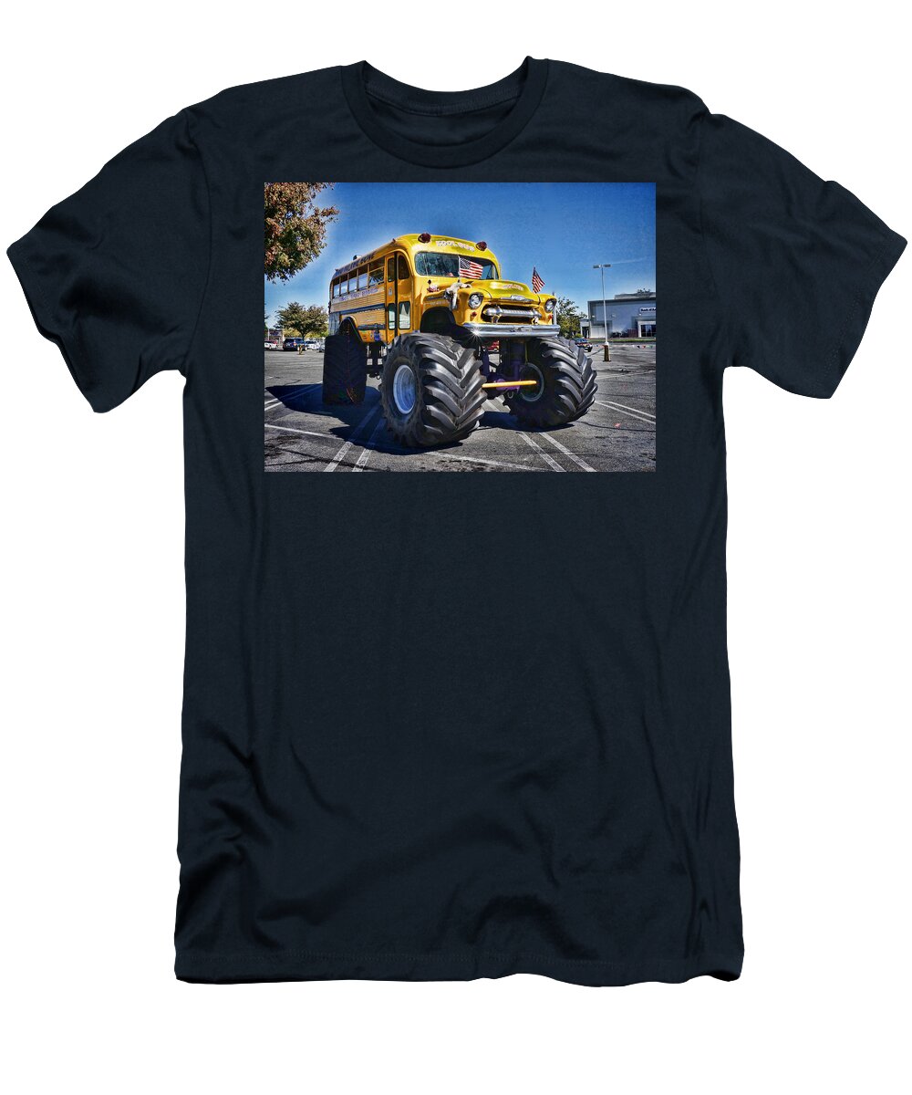 Custom School Bus T-Shirt featuring the photograph Custom School Bus by Ron Roberts