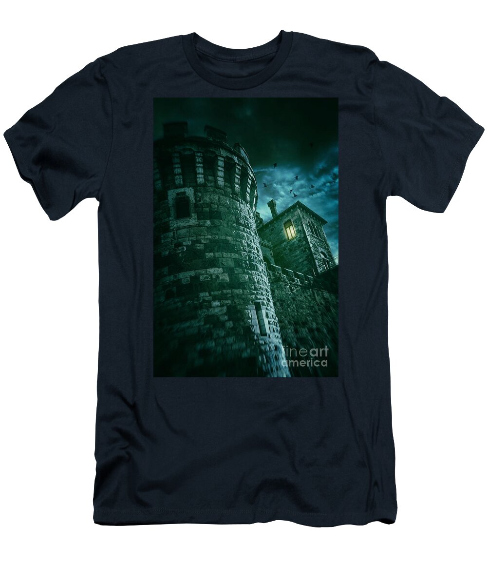 Castle T-Shirt featuring the photograph Dark Tower by Carlos Caetano