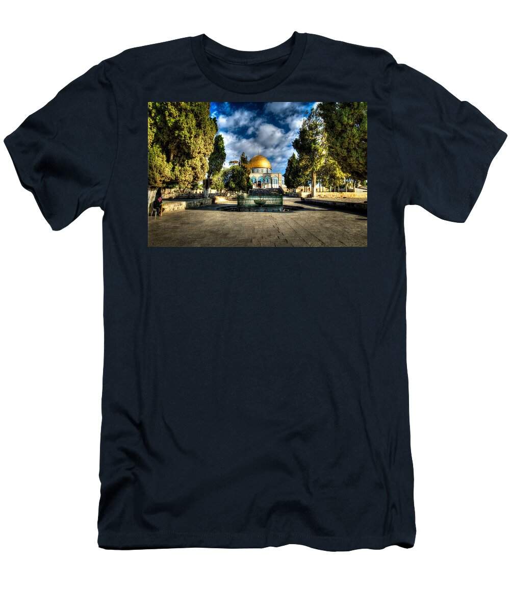Dome Of The Rock T-Shirt featuring the photograph Dome of the Rock HDR by David Morefield