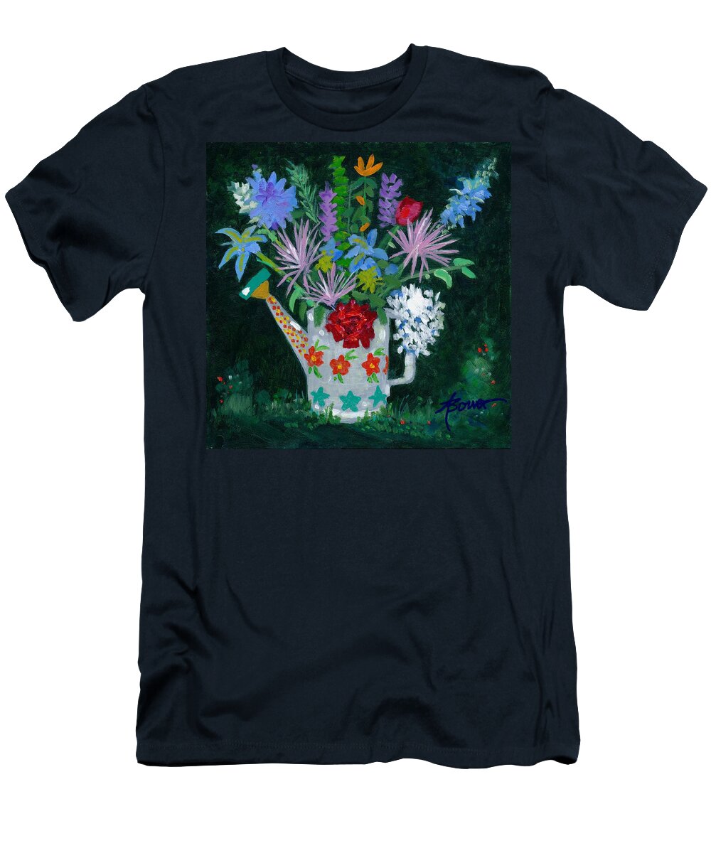 Flowers T-Shirt featuring the painting Double Duty by Adele Bower