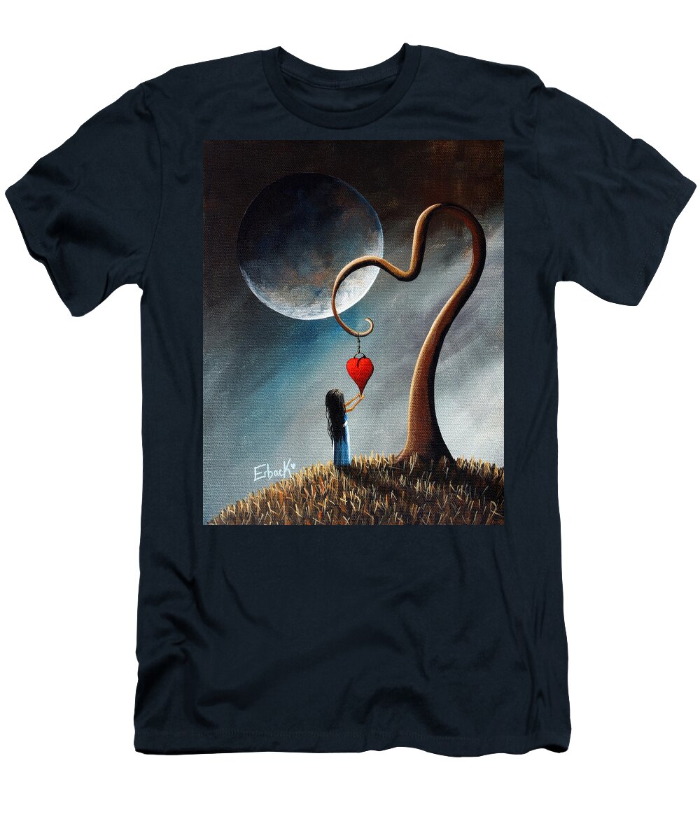 Abstract T-Shirt featuring the painting Dreamy Surreal Original Landscape Painting by Moonlight Art Parlour