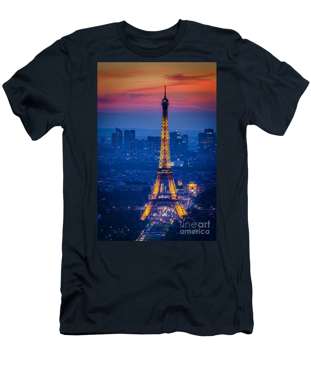 Architectural T-Shirt featuring the photograph Eiffel Tower at Twilight by Brian Jannsen