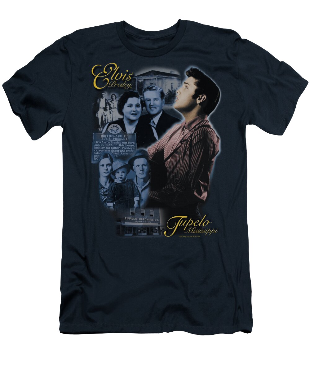 Elvis T-Shirt featuring the digital art Elvis - Tupelo by Brand A
