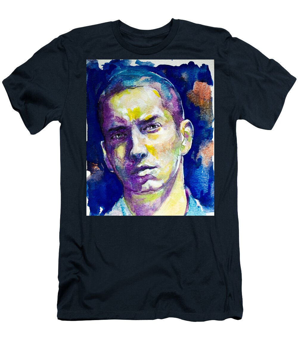 Eminem T-Shirt featuring the painting Eminem by Laur Iduc