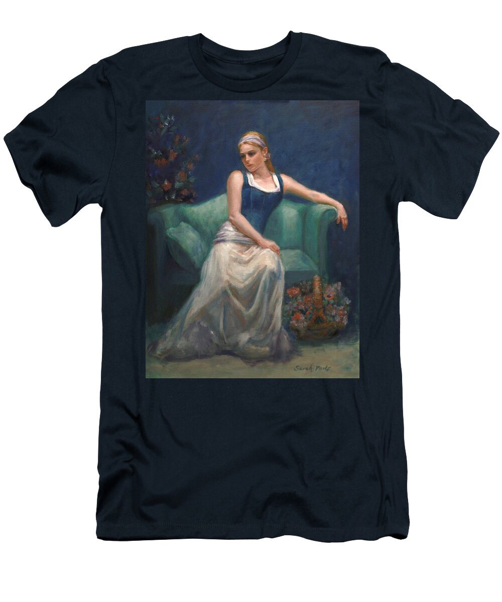 Beautiful Young Girl T-Shirt featuring the painting Evening Repose by Sarah Parks