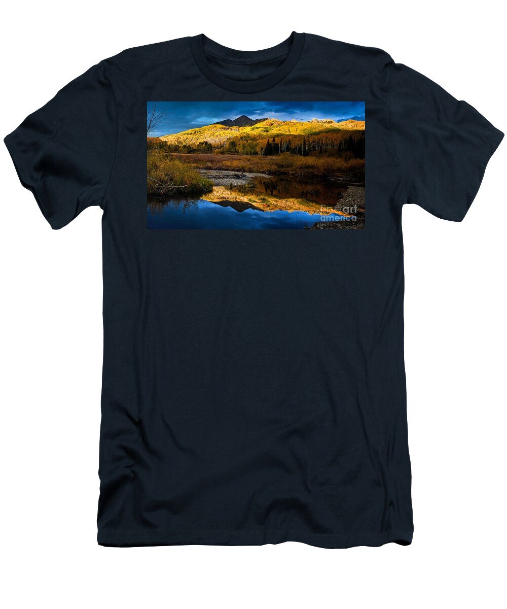 Nature T-Shirt featuring the photograph Fall Sunset by Steven Reed