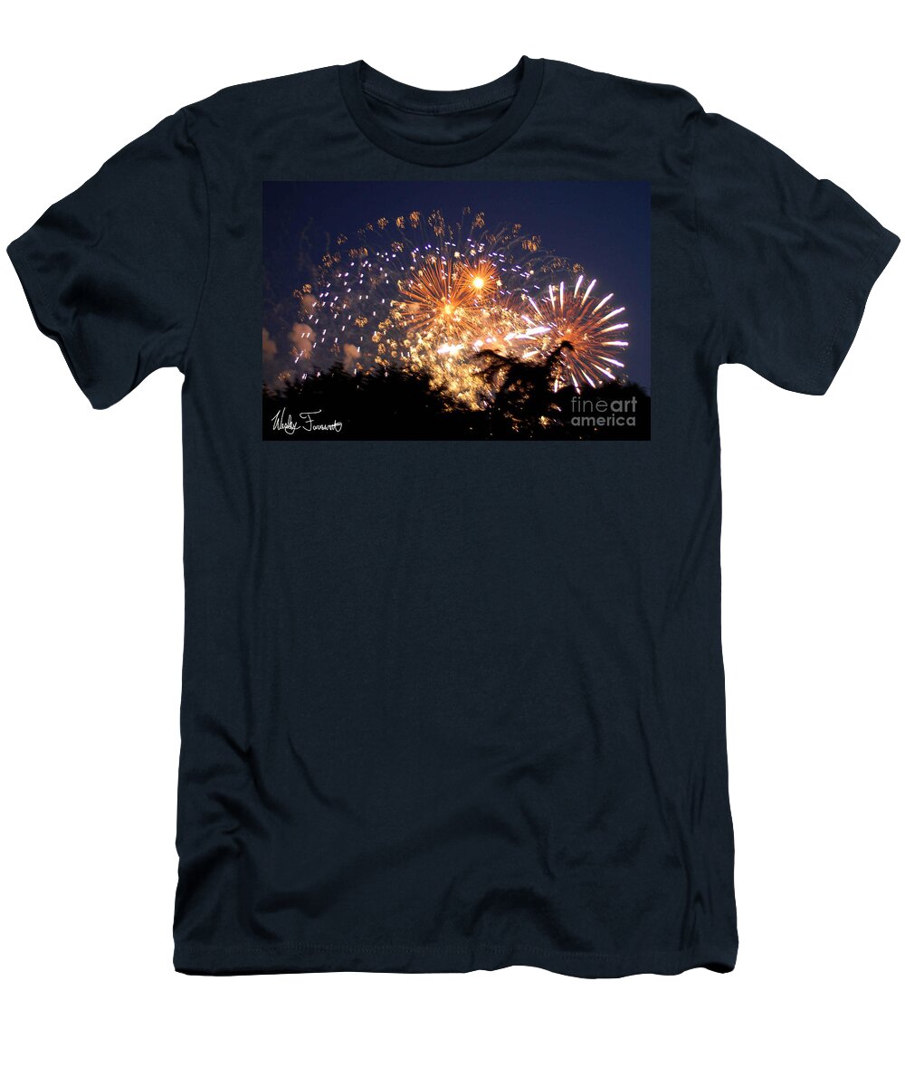 Fireworks T-Shirt featuring the photograph Fireworks 2014 7 by Wesley Farnsworth