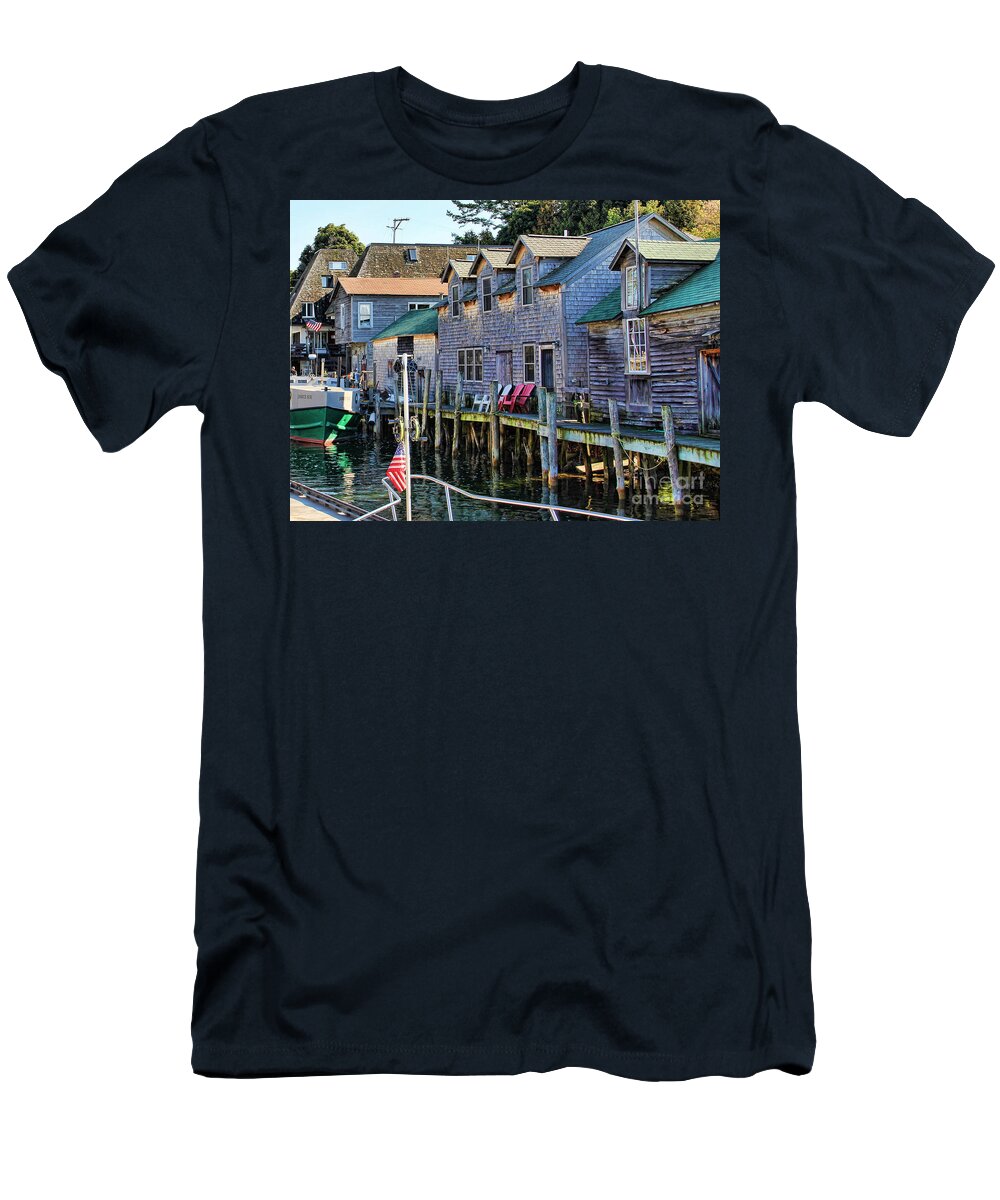Leland T-Shirt featuring the photograph Fishtown Leland Michigan by Jack Schultz