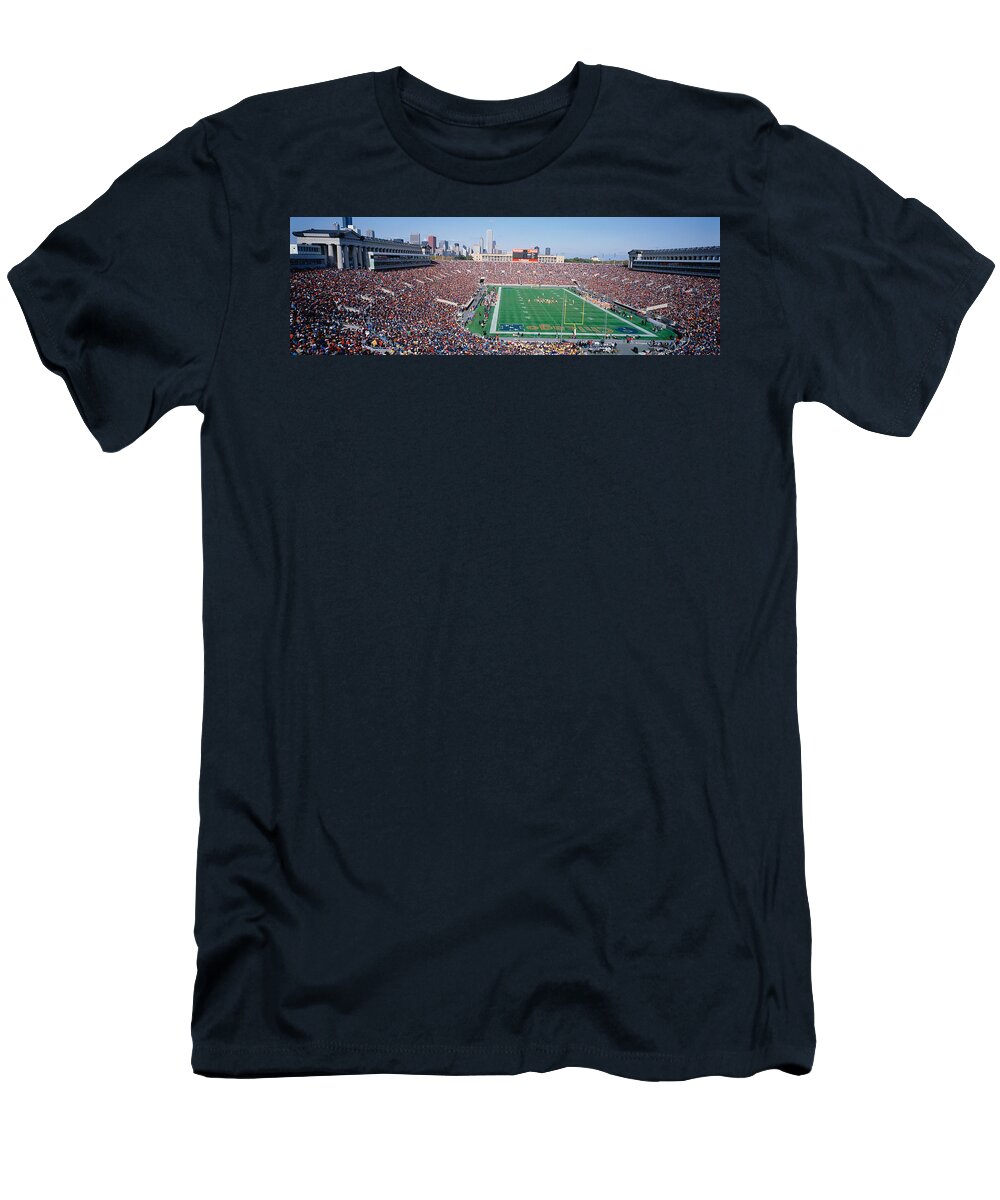 Photography T-Shirt featuring the photograph Football, Soldier Field, Chicago by Panoramic Images