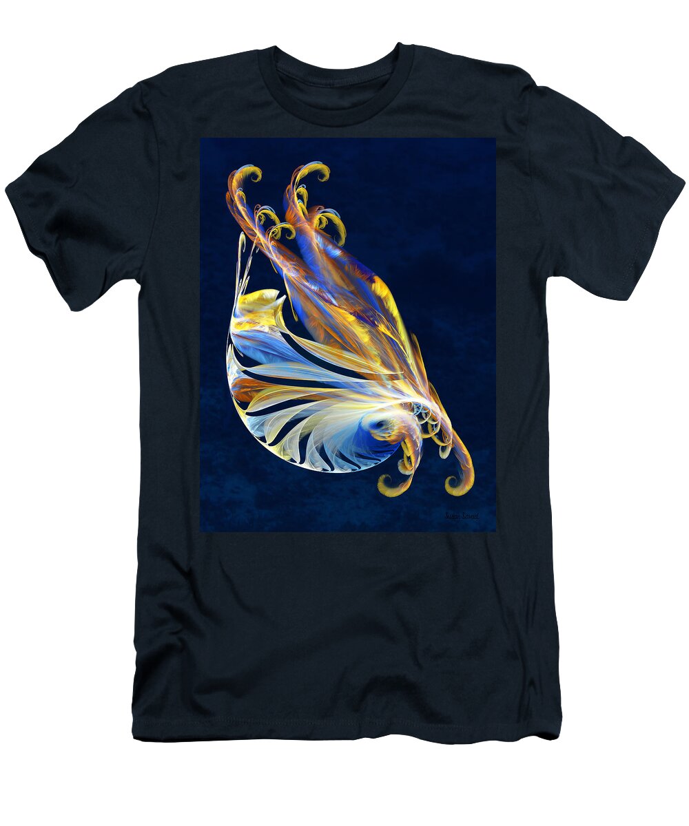 Fractal T-Shirt featuring the digital art Fractal - Sea Creature by Susan Savad