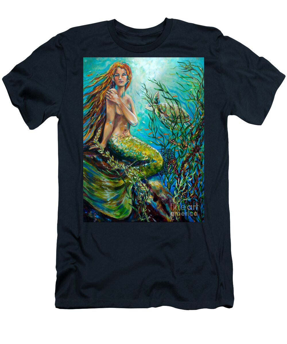 Mermaid T-Shirt featuring the painting Free Spirit by Linda Olsen