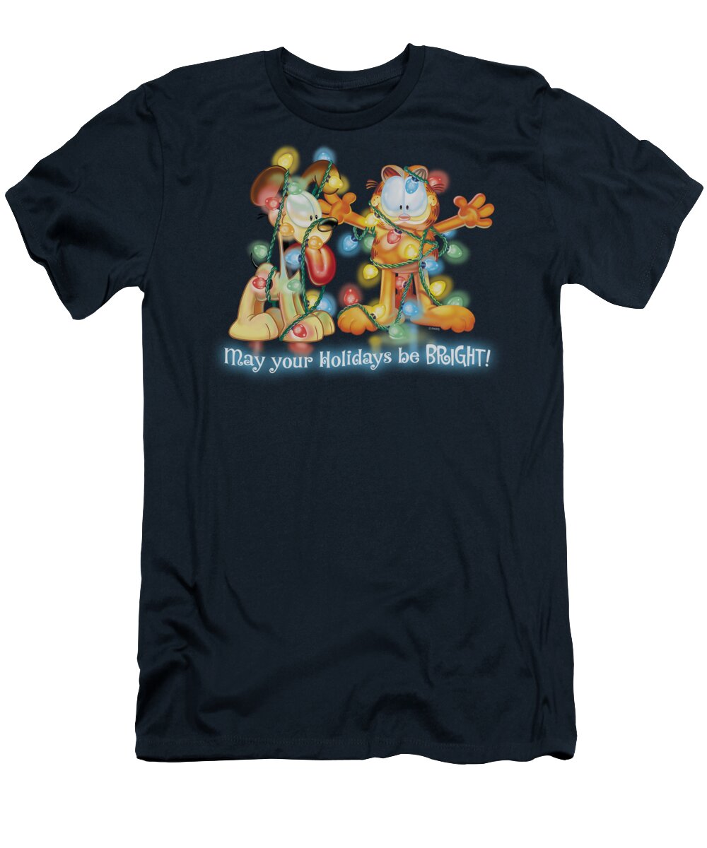 Garfield T-Shirt featuring the digital art Garfield - Bright Holidays by Brand A