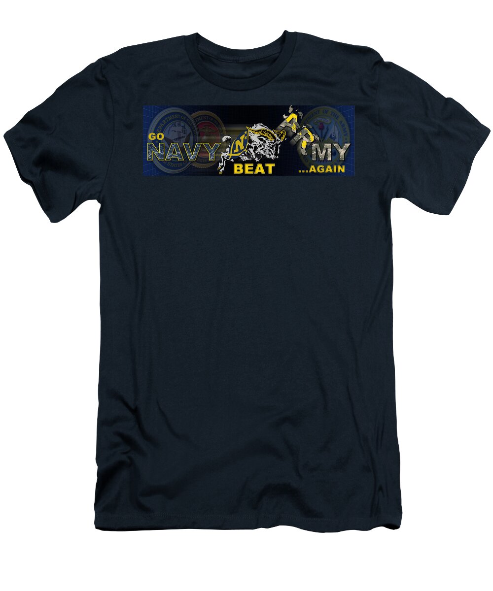 U.s. Navy T-Shirt featuring the photograph Go Navy Beat Army by Mountain Dreams