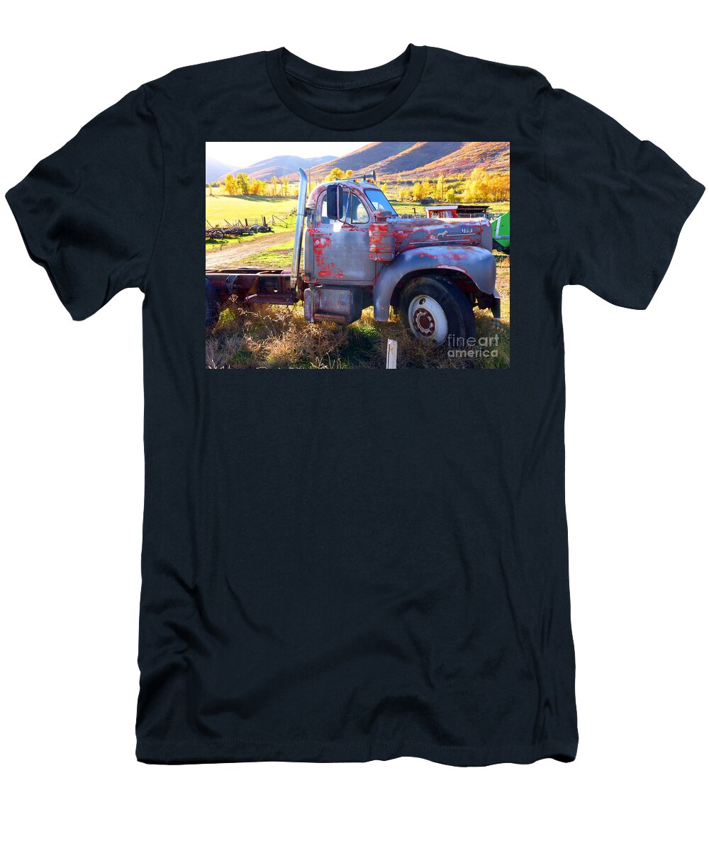 Grandpa T-Shirt featuring the photograph Grandpa's Mack Truck by Jackie Carpenter